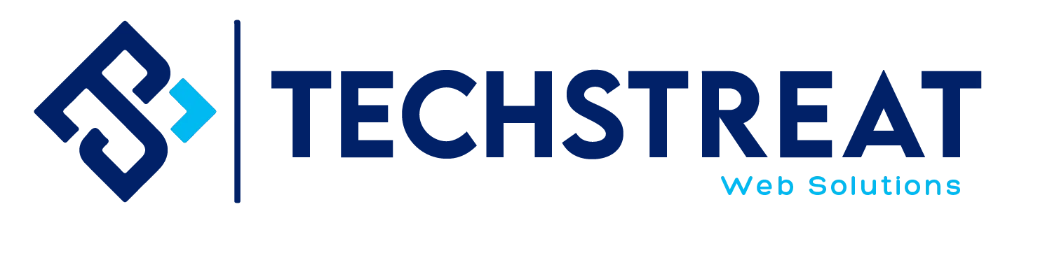 Techstreat web solutions logo blue color
